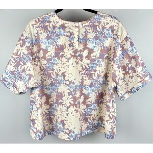Wildfang Women's Woodblock Floral Dropped Shoulder The Essential Boxy Top Small
